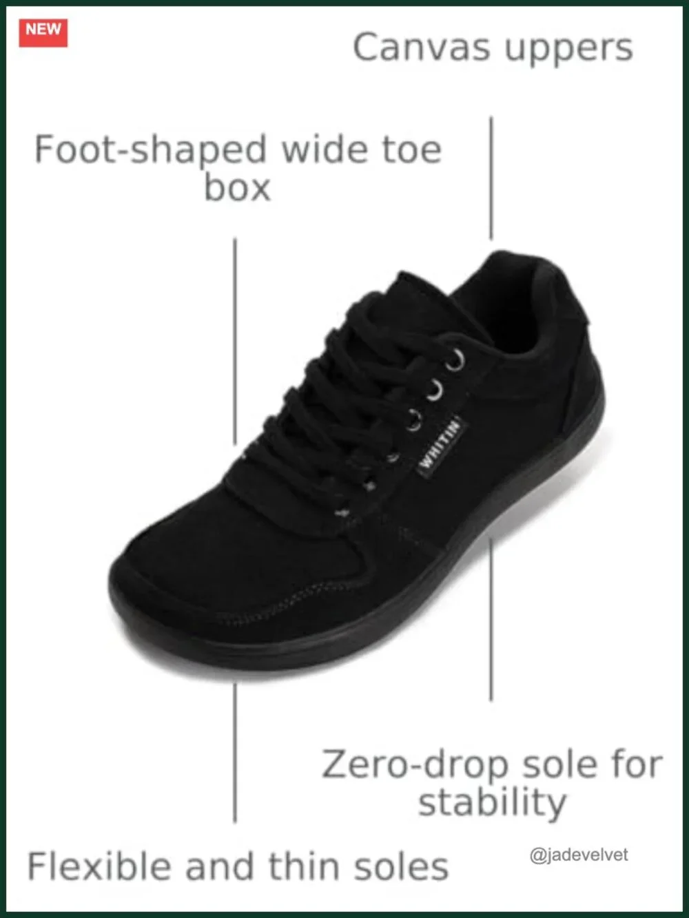 Women's Canvas Barefoot Minimalist Sneakers Wide Toe Box Zero Drop Lace-Up